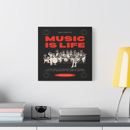 Canvas Wall Art, Music is Life Print, Inspiring Decor for Musicians